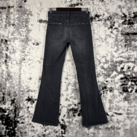Free People Jeans Womens Size 27 Black Distressed Destroyed Flare Stretch - Picture 2 of 14